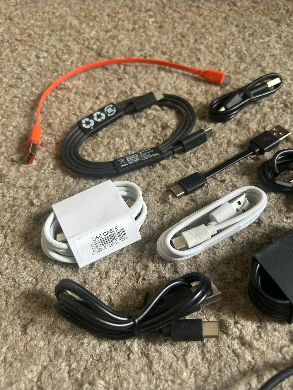 Lot of 12 USB-C to USB-C to USB Charging Cable Multicolor New / Used